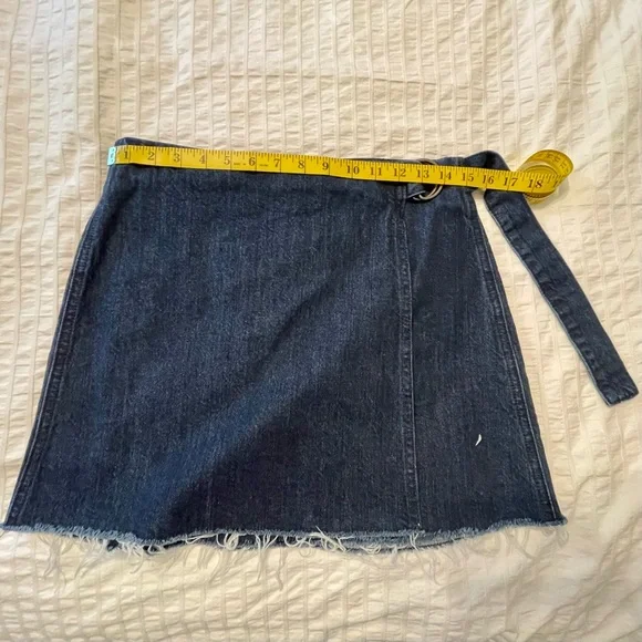 Madewell Raw Hem Denim Wrap Mini Skirt - Picture 8 of 9